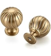 12 Pack Champagne Bronze Cabinet Knobs, 1 Inch Round Dresser Drawer Knobs | Ball Shape with Flute...