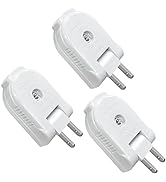 Extension Cord Replacement Male Power Plug, 2 Prong, 125V/10A, Non-Grounding, Ideal for Small App...