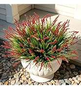 YAOLMSSY Artificial Faux Outdoor Plants Greenery for Summer Spring Decor, 12 Pcs Fake Monkey Gras...