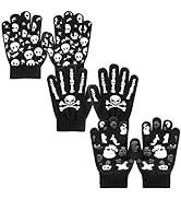 EvridWear Boys Girls Magic Stretch Gripper Gloves 3 Pair Pack Assortment, Kids One Size Winter Wa...