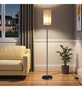 GOEBLESON Floor Lamp, Pole Lamp with Foot Switch, Modern Standing Lamp Shade, Minimalist Freestan...