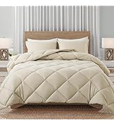 Decroom Lightweight Queen Comforter Set with 2 Pillow Sham - 3 Pieces Set - Quilted Down Alternat...