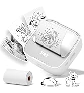 PRT Mini Sticker Printer, Portable Thermal Printer with 1 Roll Sticker Paper, Inkless Sticker Mak...