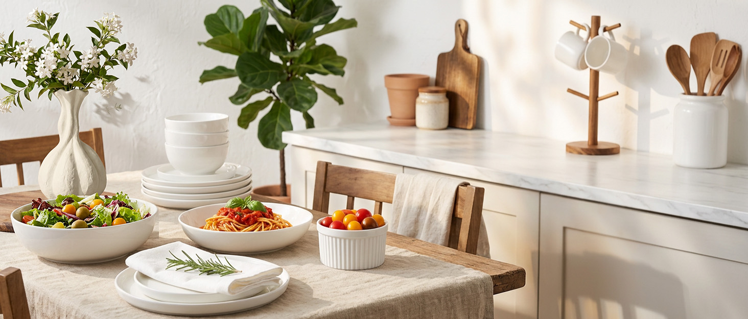 DOWAN White Porcelain Collection Bowls