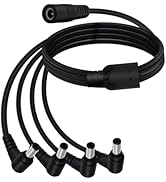 YINGAYOU DC Power Splitter Cable 1 Female to 2 Male 5.5mm x 2.1mm DC Male to Female Extension Cab...