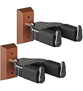 Guitar Wall Mount Hanger, Hard Wood Base Guitar Hook Auto Locking for Acoustic, Classical, Electr...