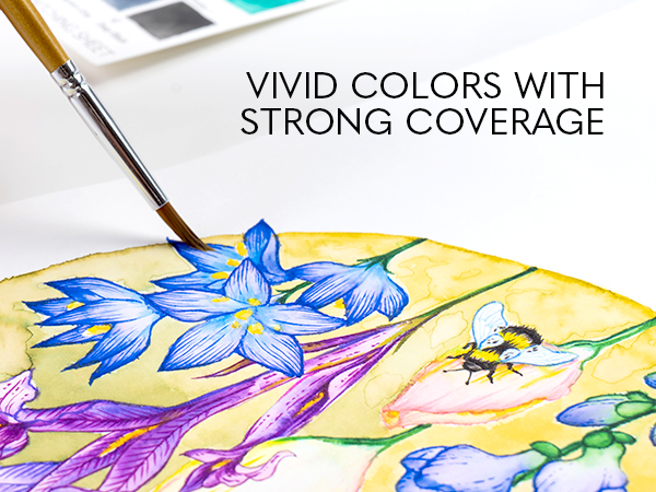 Professional Paint Brush, Water Brush Pen, Mixing Palette, 50 Half-Pan Watercolors, Travel case