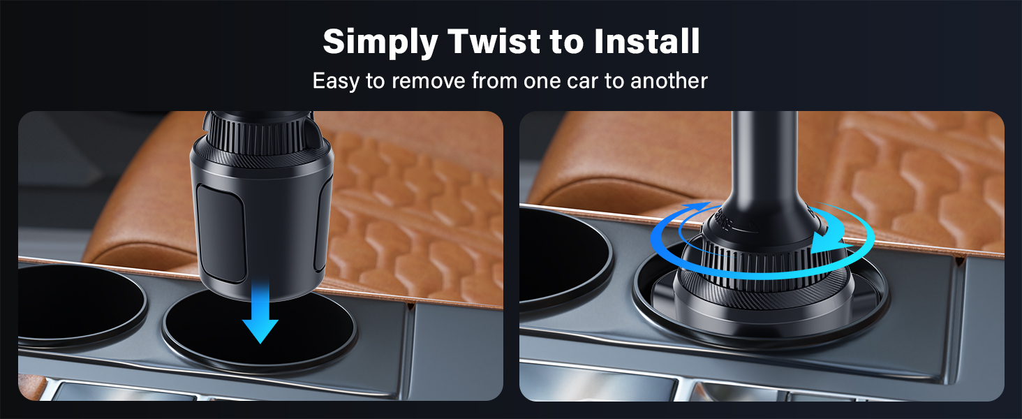 wireless car charger cup holder phone mount