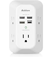 USB Wall Charger Surge Protector 5 Outlet Extender with 4 USB Charging Ports ( 1 USB C Outlet) 3 ...