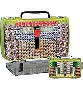 Large Capacity 269 Battery Organizer Storage Case with Tester, Double-Side Battery Holder Contain...