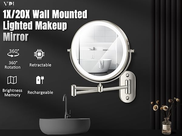 wall mounted makeup mirror