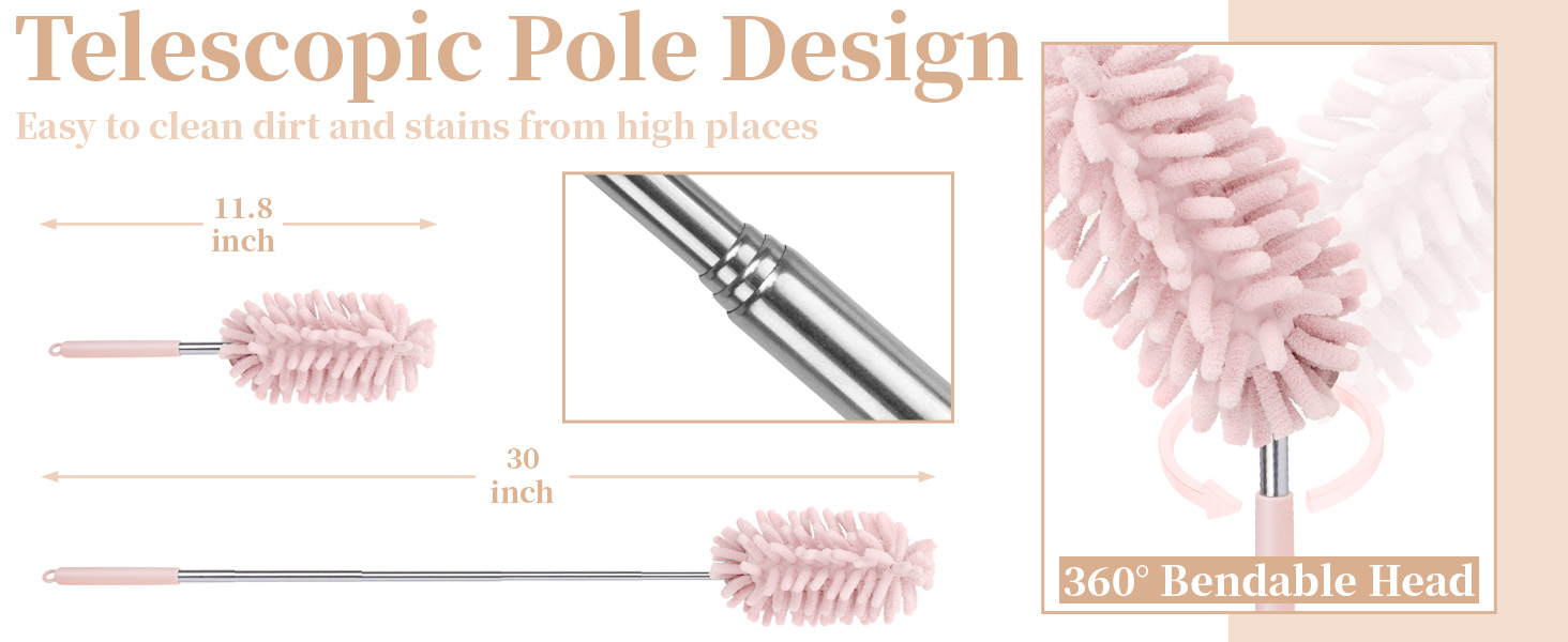 Pink Microfiber Car Duster