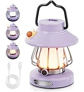 HOMY Snail Camping Lantern for Kids Rechargeable Portable Night Light with 3 Colors &amp; Dimmable, O...