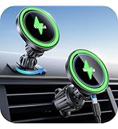 Lamicall 15W for MagSafe Car Mount Charger - [20X Strong Magnets] Wireless Car Phone Holder Charg...