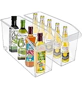 MANO 2Pack Rolling Under Sink Drawers with Handles Clear Roll Out Bottle Organization Bins for Cl...