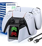 PS5 Controller Charging Station, Fast Charging Dock Compatible with PlayStation 5 Edge &amp; Dual Con...