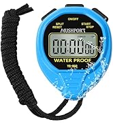 MUSHPORT Waterproof Stopwatch Timer Only Stopwatch Mode, ON/Off Silent Simple Operation, Without ...