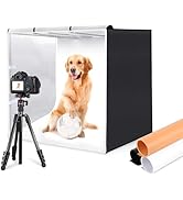PULUZ 32"x32" Light Box Photography, Large Photo Light Box with 3 Stepless Dimming Light Panel, 2...