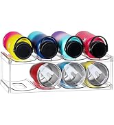 2 Tier Stackable Water Bottle Organizer for Cabinet - Premium Clear Holder for Tumbler, Travel Bo...
