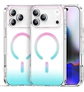 TOPAUX for iPhone Pro Max Bling Case for MagSafe Glitter Iridescent Translucent Slim Cover Sparkl...