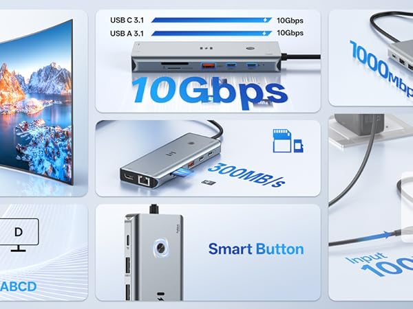 USB C Docking Station tirple monitor