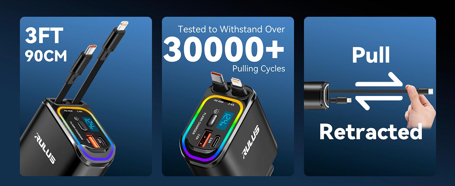  4 in 1 Retractable Charger for Car