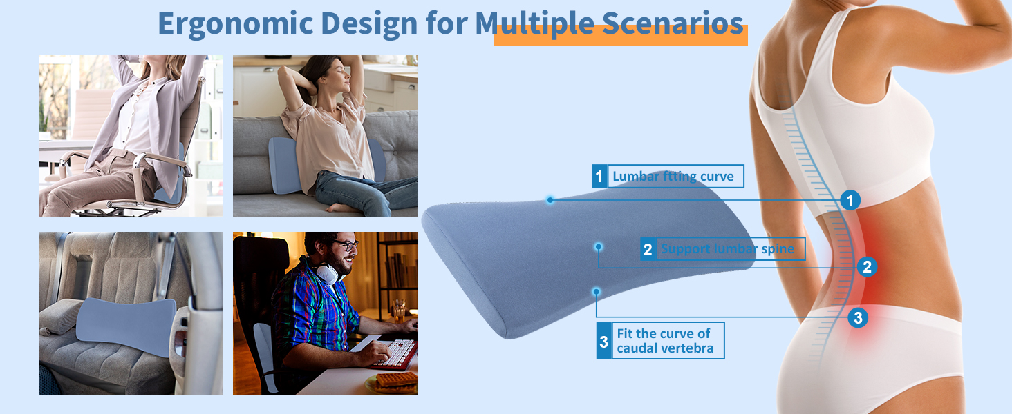 Lumbar Support Pillow for Bed