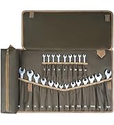 Wrench Roll Organizer,Wrench Roll Up Pouch with 23+1 Pockets,Heavy Duty Tool Roll for Metric &amp; SA...