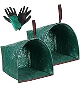 72 Gallon Garden Bags, Lawn Bags, 2Pack Reuseable Yard Waste Bags with Gardening Gloves for Debri...
