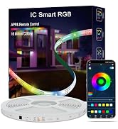 ERBTY Led Lights for Bedroom, IC+RGB 100FT(2 Rolls of 50ft) Strip Lights, 24Key Remote with App C...