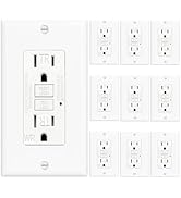 (15 AMP - 10 Pack) GFCI Outlet WR White – Tamper Resistant, Weather Resistant GFI Receptacle with...