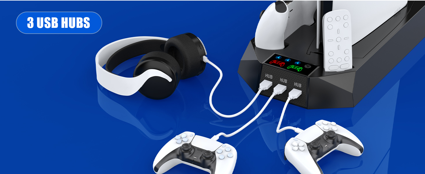 ps5 docking station with cooling fan