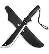 Mossy Oak Machete with Saw, 19" Sharp Machete with Sheath, Ergonomic No-Slip Handle, Machetes for...