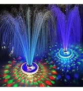 LanPool Floating Water Fountain with Underwater Lights, Powered Pump Outdoor, 2 Modes Sprinkler W...