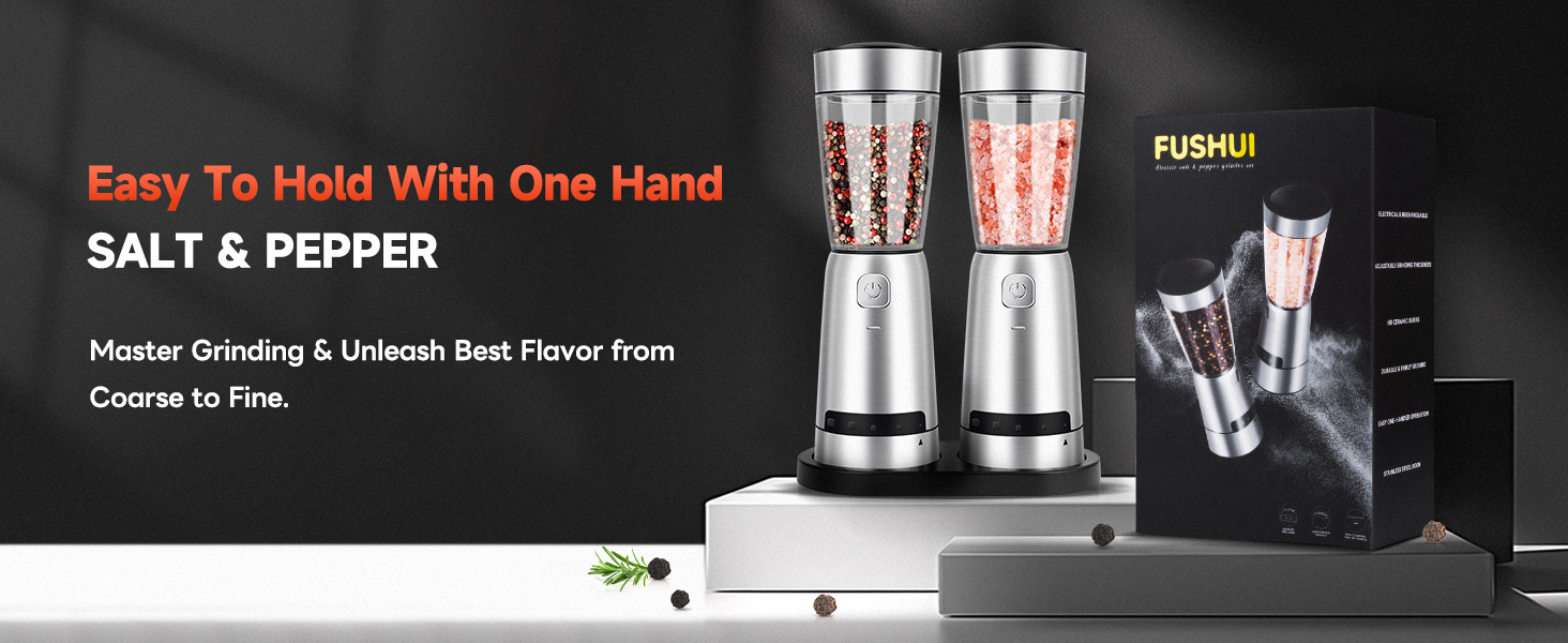 electric salt and pepper grinder set