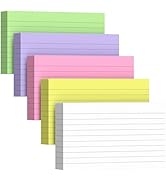 250 Count Index Cards 3 x 5 Inch, Heavyweight Colored Lined Note Cards Portable Ruled Flash Cards...