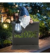 Garden Gnome Statues Outdoor Decor, Solar Gnome Sculpture Holding Lanterns Garden Gnomes Outdoor ...