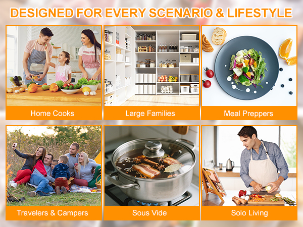 Ideal for meal prep, sous vide cooking, and travel storage