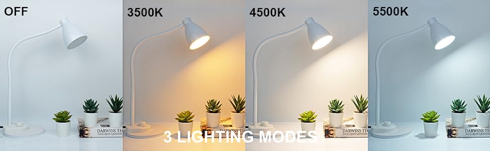 LED Desk Lamp with USB Charging Port Reading Light Task Lamp Flexible Gooseneck Table Lamp