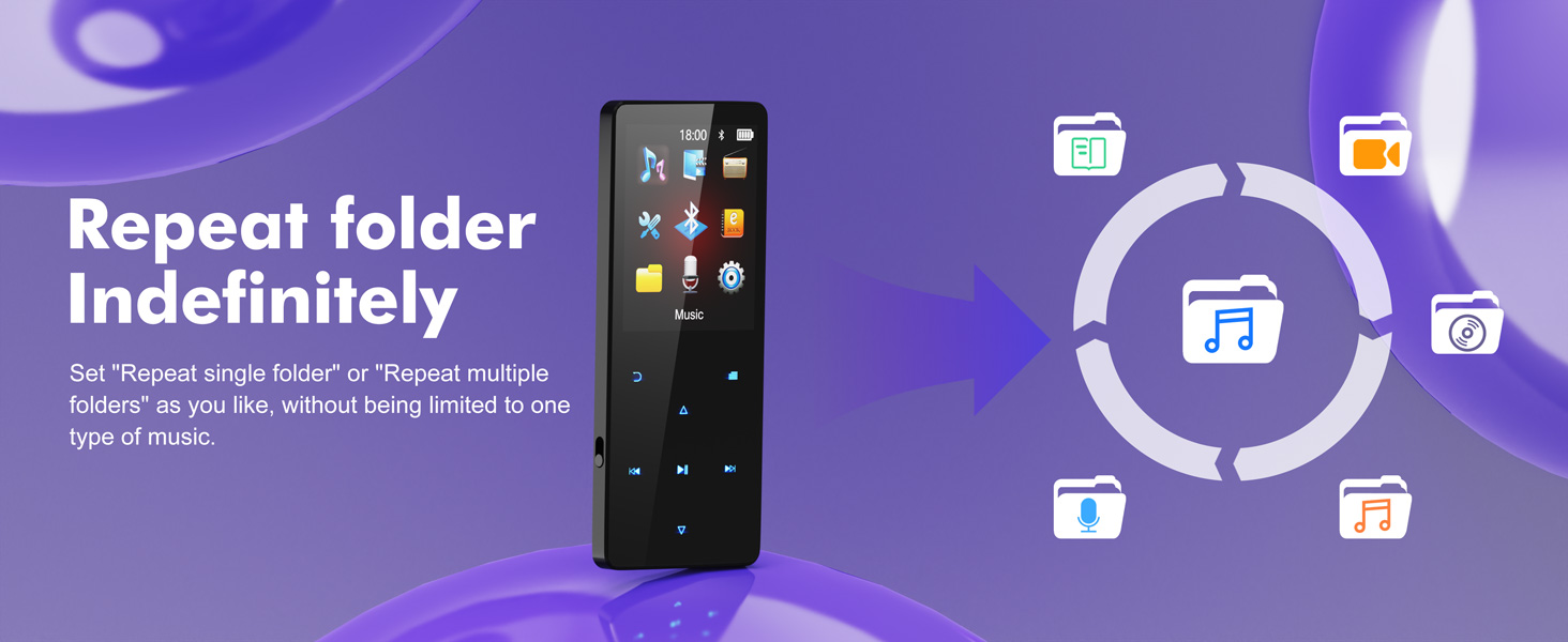 64GB MP3 Player Bluetooth 5.3 Portable MusiC MP3-Player 