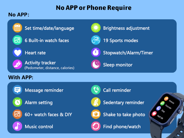 Children samrt watches: Functions of no app and phone require