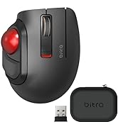 ELECOM bitra Mobile Trackball Mouse, 2.4Ghz Wireless, Thumb Control, Small Size, with Semi-Hard C...