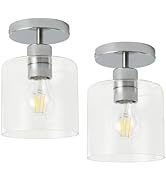 KLSS Chrome Semi Flush Mount Ceiling Light,Modern Farmhouse Ceiling Light Fixture for Closet Entr...