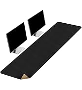 Vyaaa Cork &amp; Leather Desk Mat, 55" x 15.7" Dual Sided Leather Desk Pad, Waterproof Extra Large De...