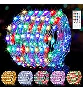 65.6FT 200LEDs Fairy Lights with Remote, 196 Modes 24 Color Changing Timer Dimmable Adjustable Sp...