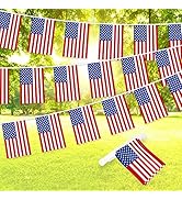 G128 American USA Bunting Banner | Flag 8.2 x 5.5 Inch, Full String 33 Feet | Printed 150D Polyes...