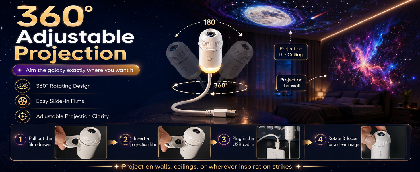 Galaxy Projector Star Sunset Lamp Space Night Light for Bedroom Aurora Planetarium De Galaxias para