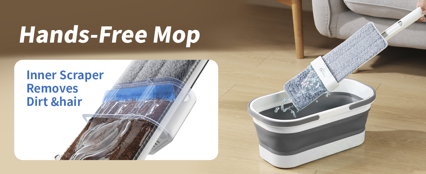 oshang flat mop and bucket with wringer set