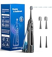 Becoolpet Electric Toothbrush with Water Flosser,Portable Flossing Toothbrush,IPX8 Waterproof,Equ...