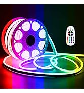 Aclorol RGB Neon Lights AC110V-130V 82FT Neon LED Strip Lights Neon Rope Light Flexible Color Cha...